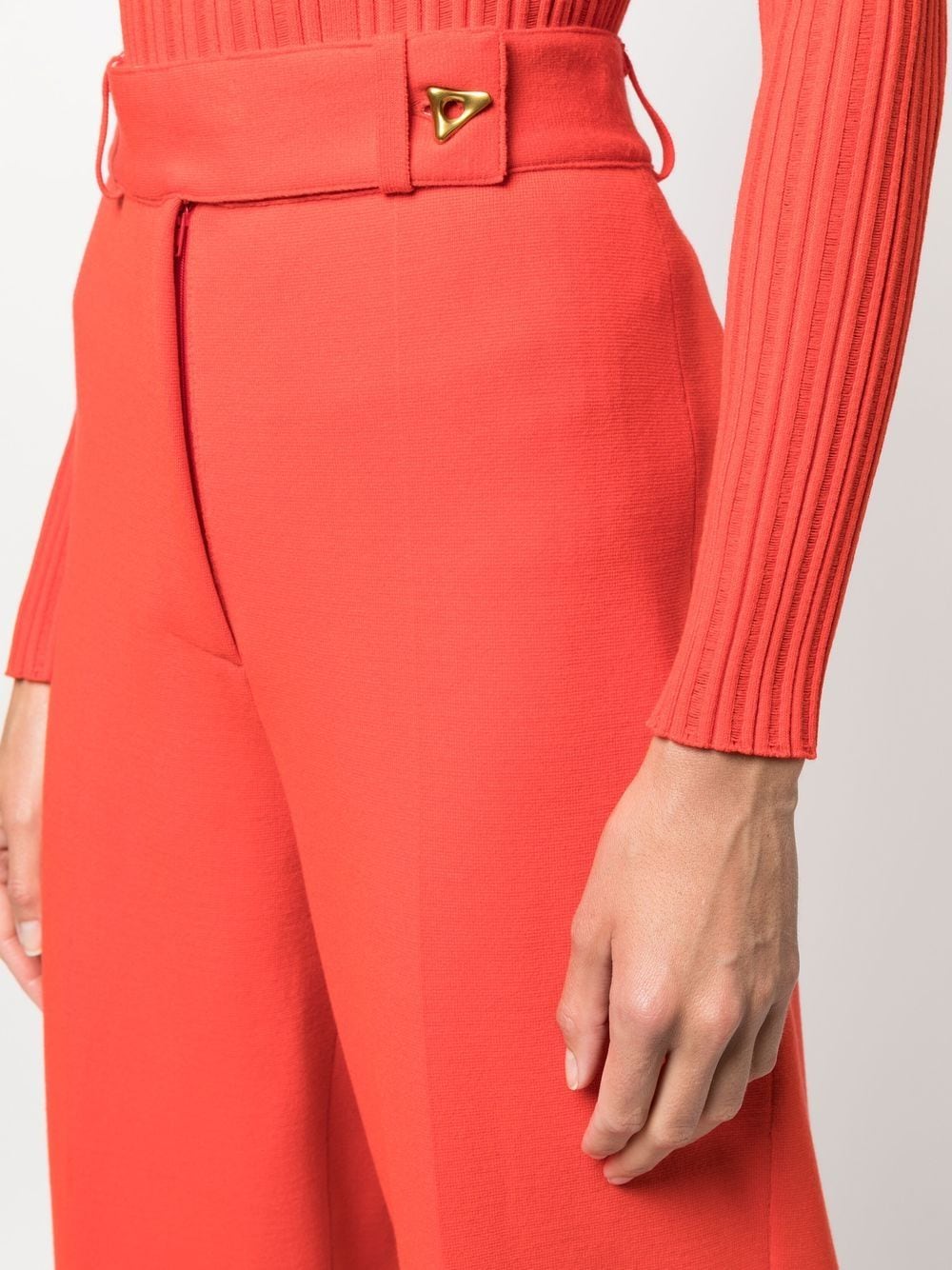 Shop Aeron Medeleinee High-waist Tapered Trousers In Red