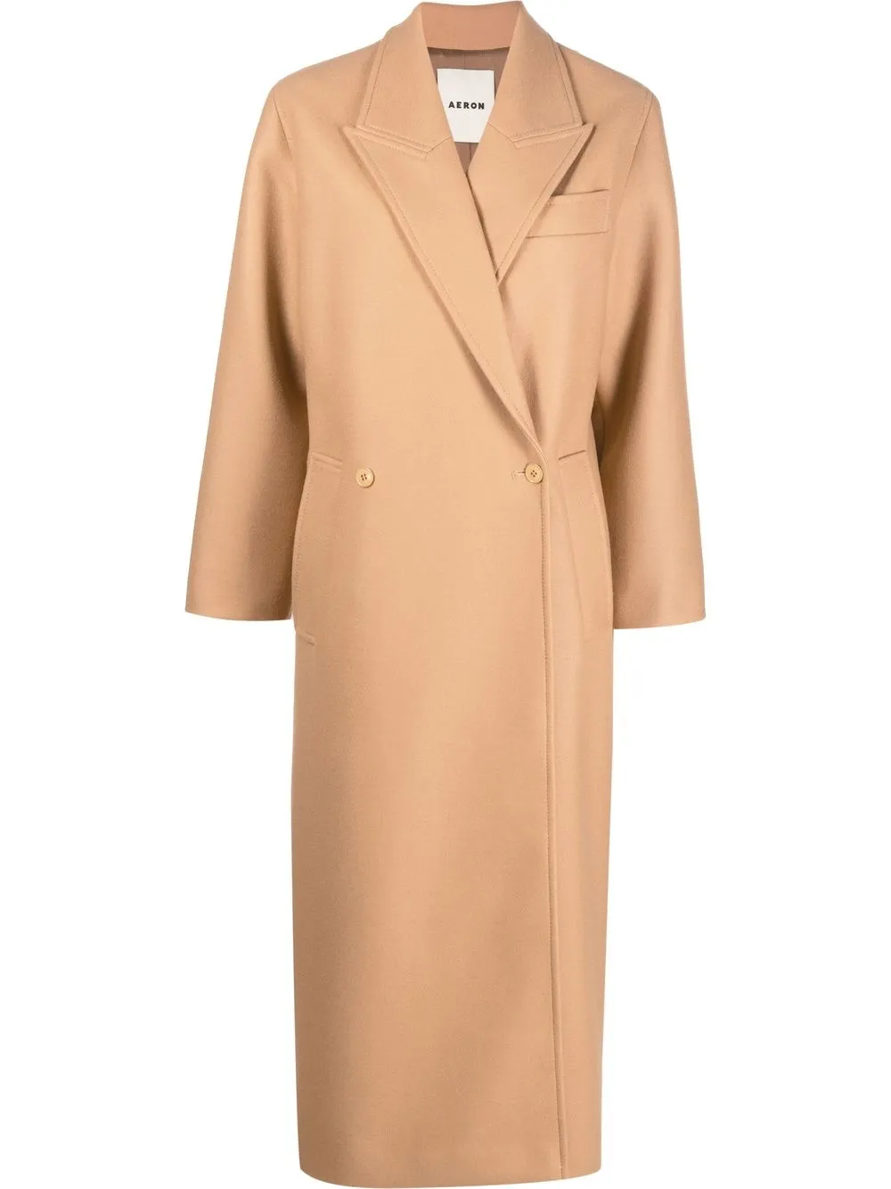 

AERON double-breasted mid-length coat - Neutrals