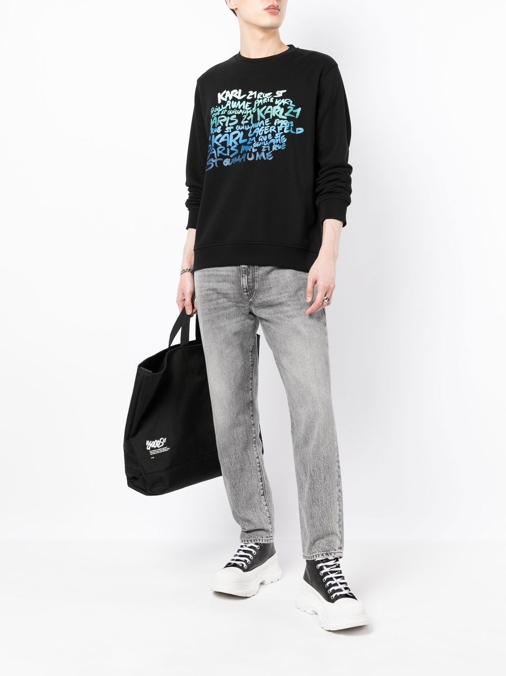 Karl Lagerfeld Sweater met logo - Zwart