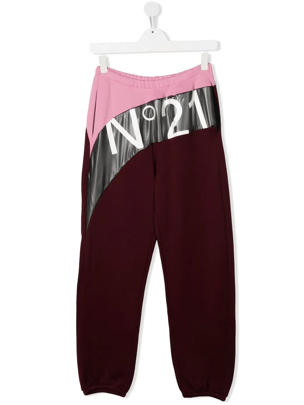 

Nº21 Kids TEEN colour-block logo-print track pants - Red