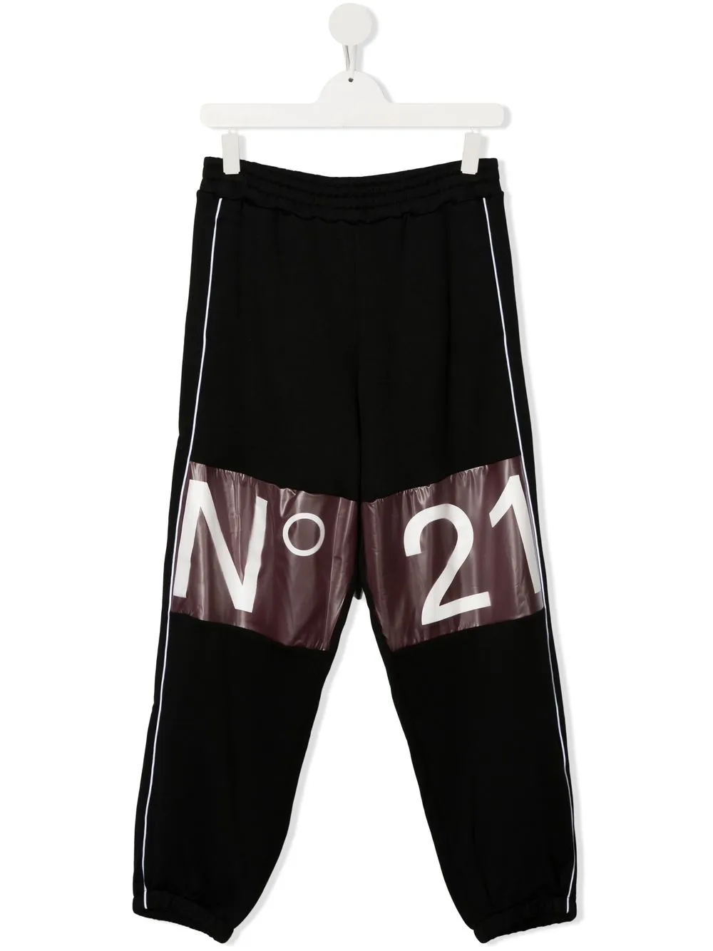 

Nº21 Kids TEEN logo-panel track pants - Black