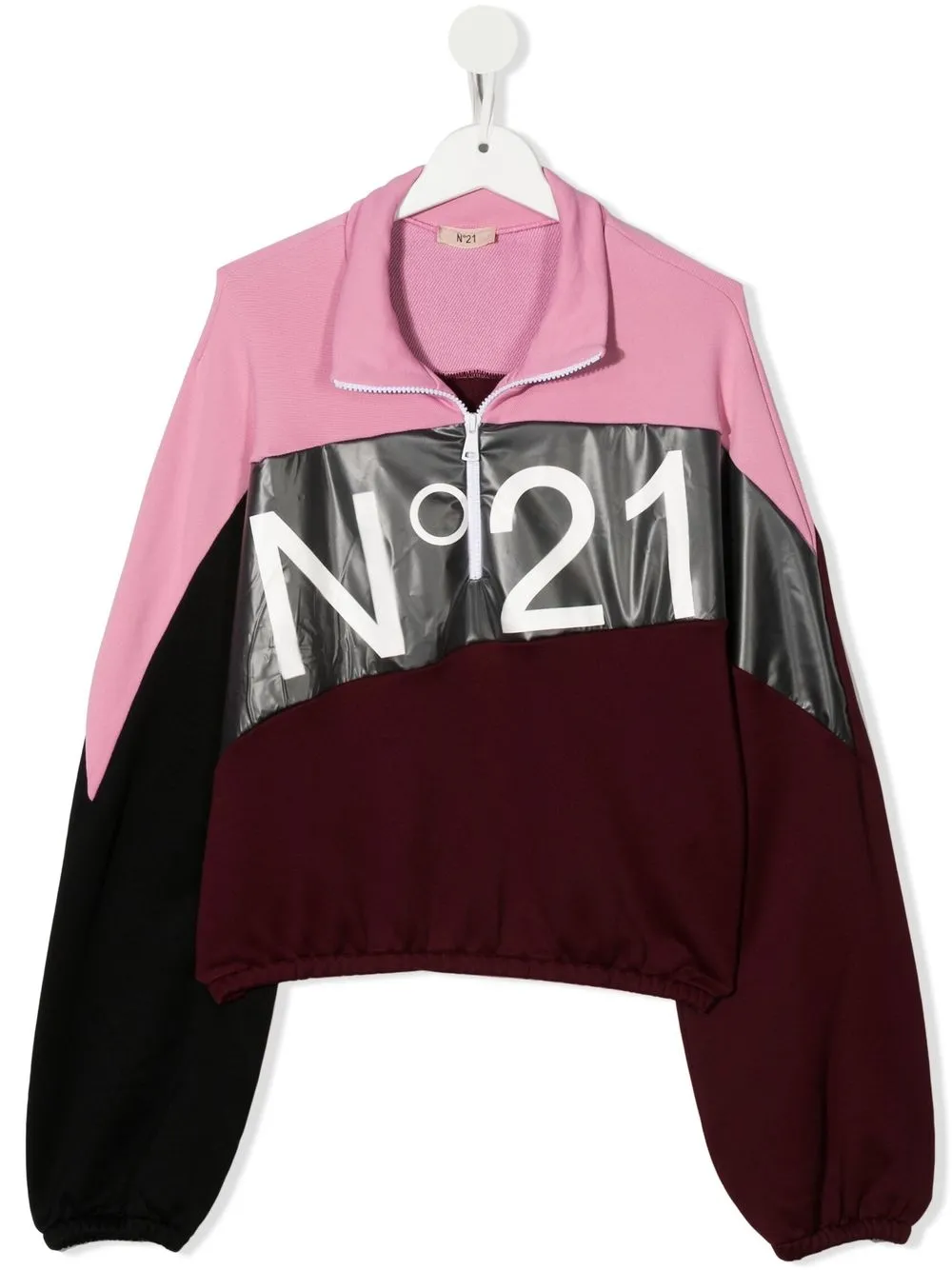 

Nº21 Kids TEEN colour-block zip-up sweatshirt - Pink