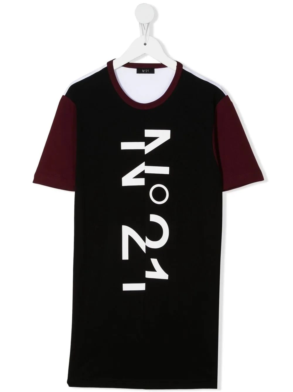 

Nº21 Kids TEEN colour-block logo-print T-shirt - Black