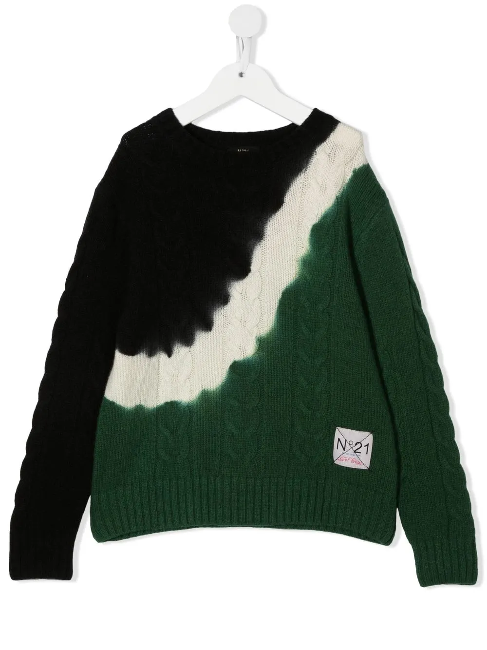 

Nº21 Kids TEEN tie-dye cable-knit jumper - 0N507