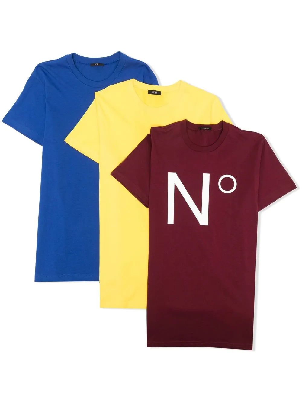 

Nº21 Kids TEEN three-pack logo-print T-shirt - Red