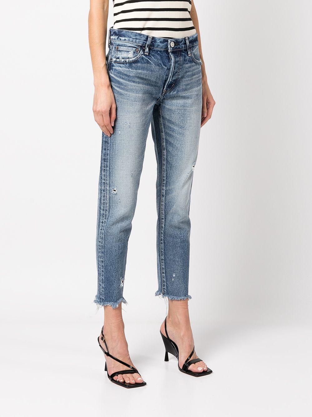 moussy vintage merry tapered-leg ankle jeans - blue