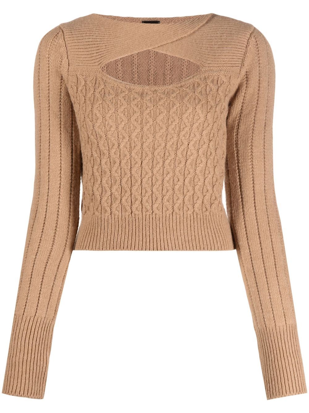 

PINKO cable-knit cut-out jumper - Neutrals