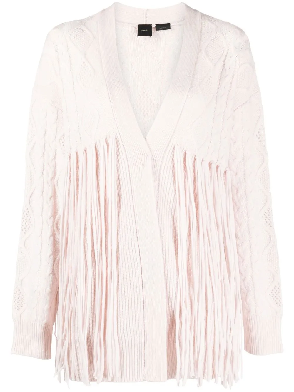 

PINKO fringed wool-blend cardigan - White