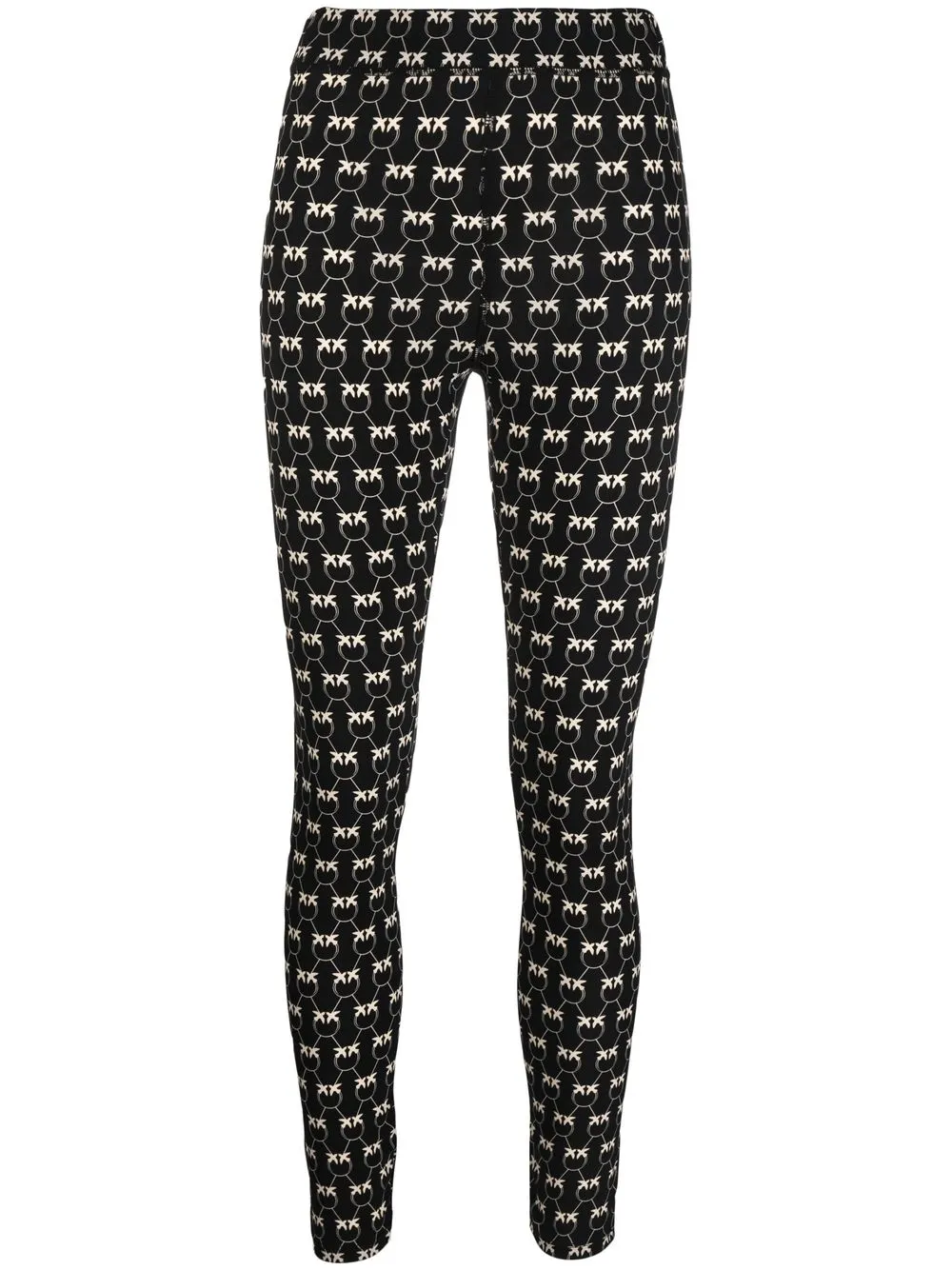 pinko legging à motif monogrammé - noir