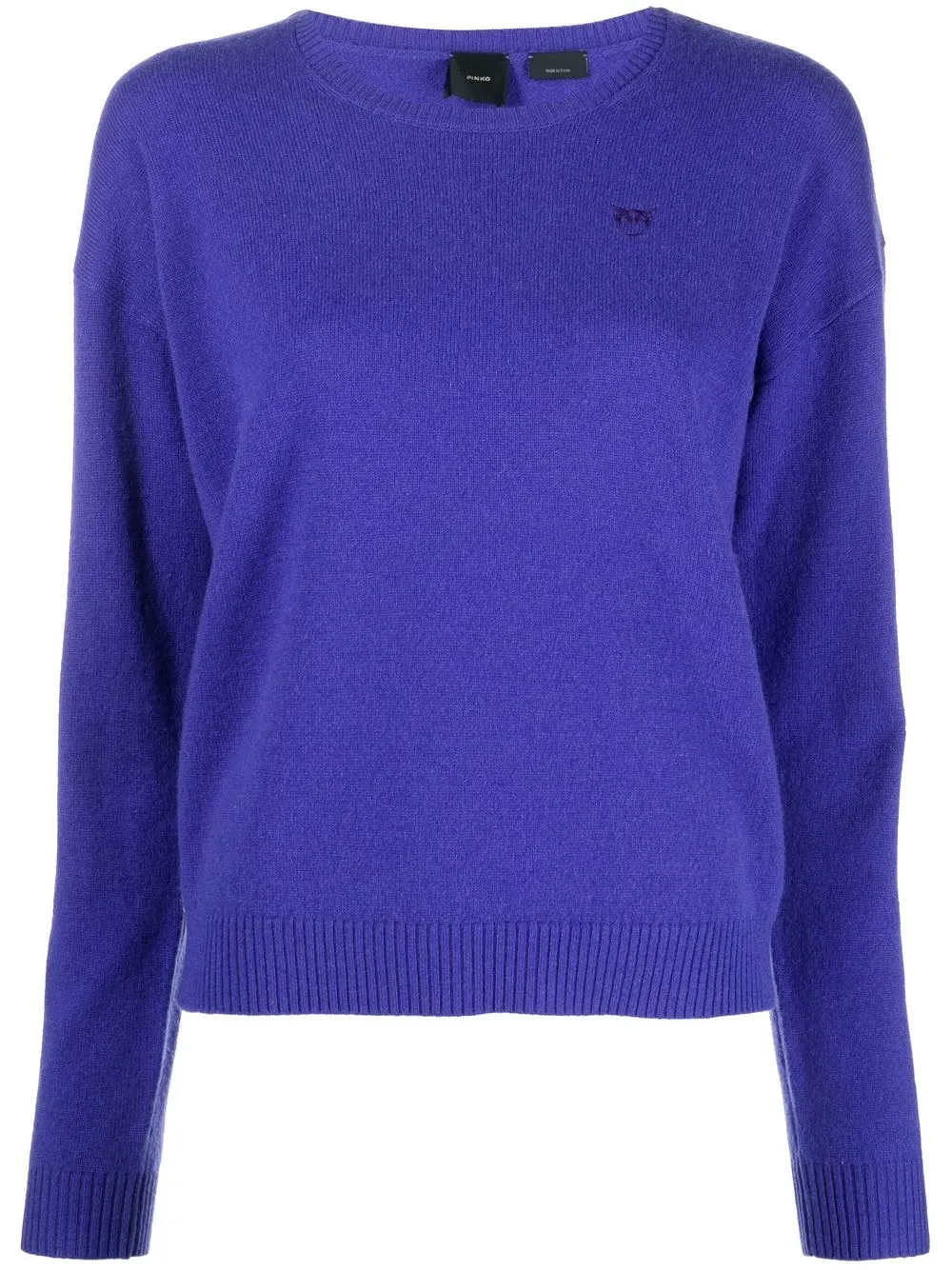 

PINKO embroidered-logo cashmere jumper - Blue