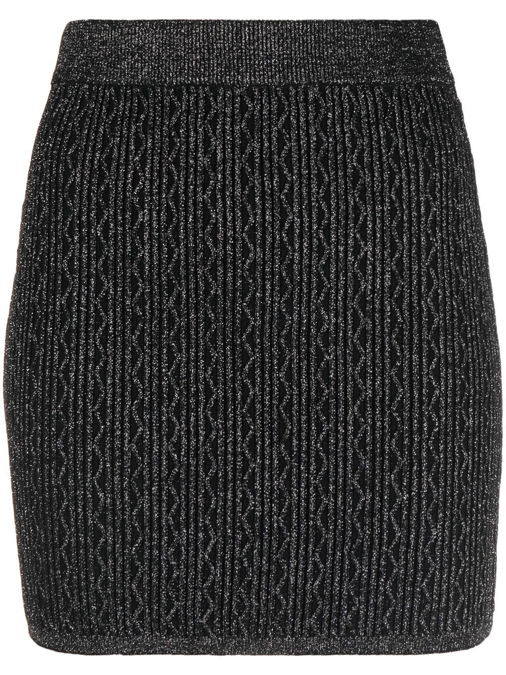 PINKO metallic-threading knitted skirt - Black