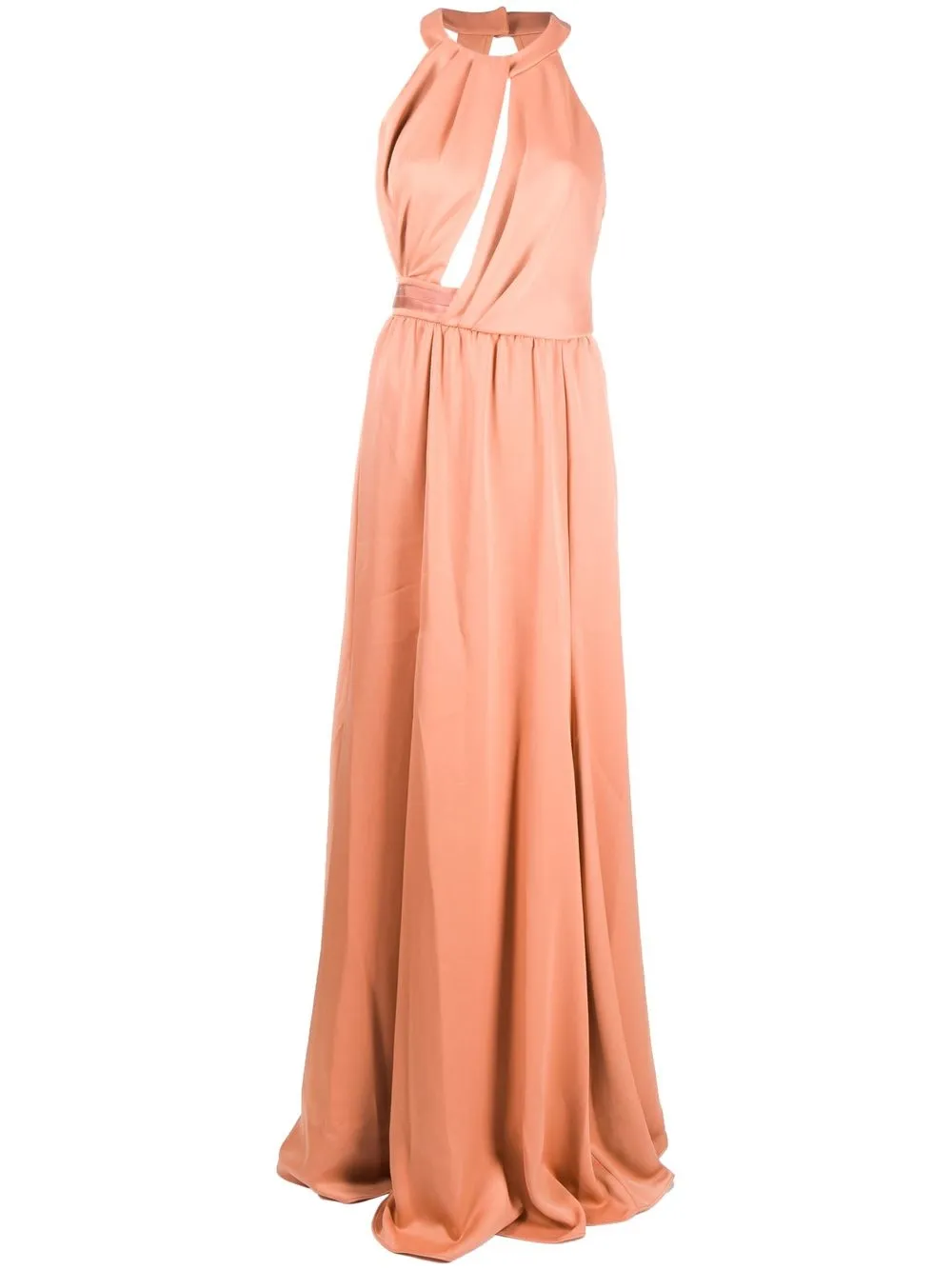 

PINKO halterneck slit front gown - Brown