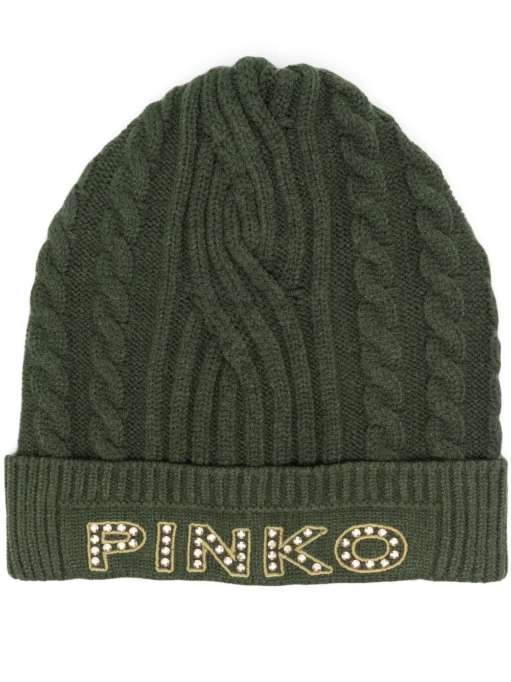 

PINKO embroidered logo beanie - Green