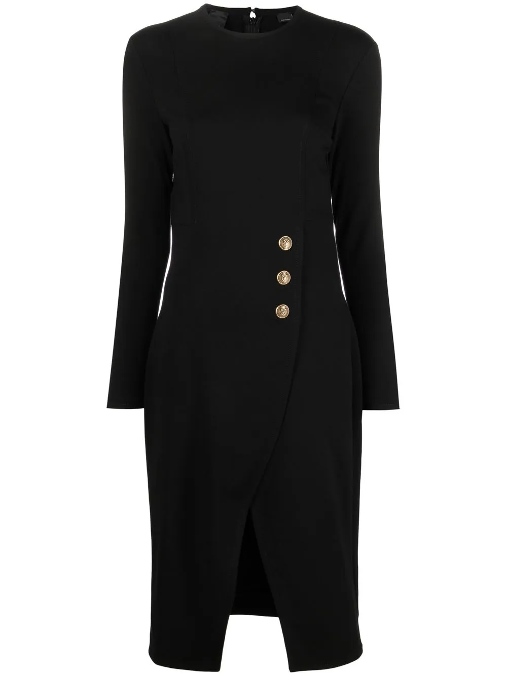 

PINKO buttoned midi wrap dress - Black