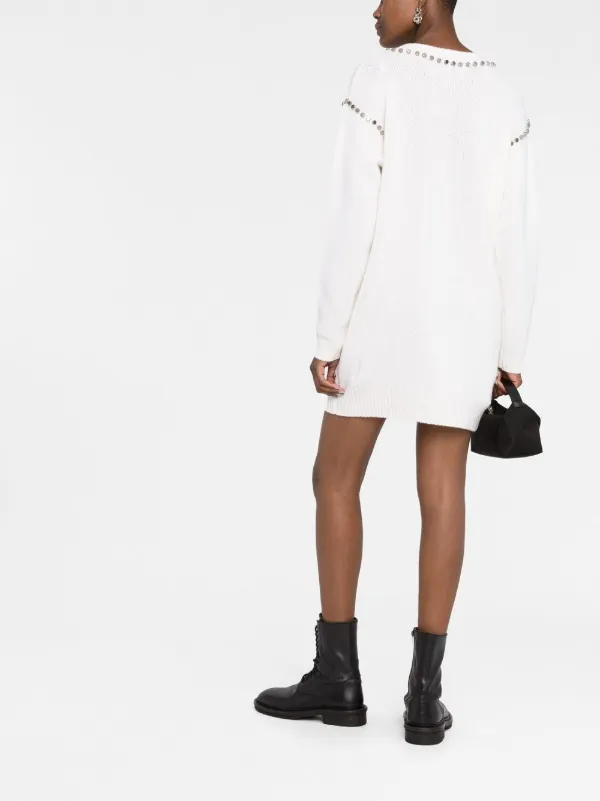PINKO Embellished Knit Dress - Farfetch