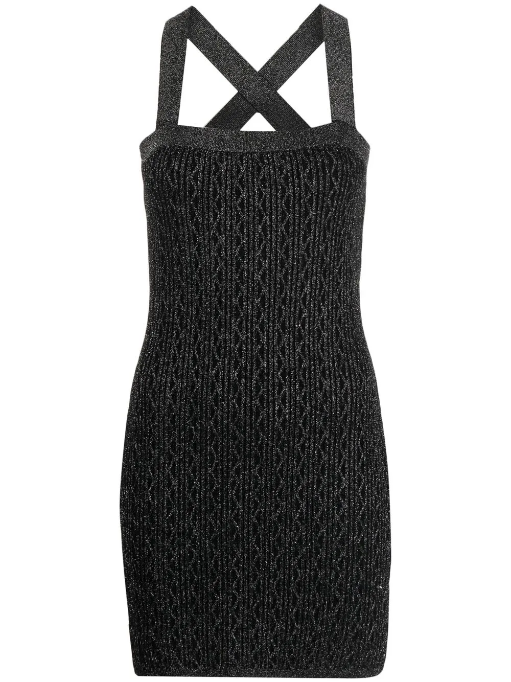 

PINKO metallic-thread knitted minidress - Black