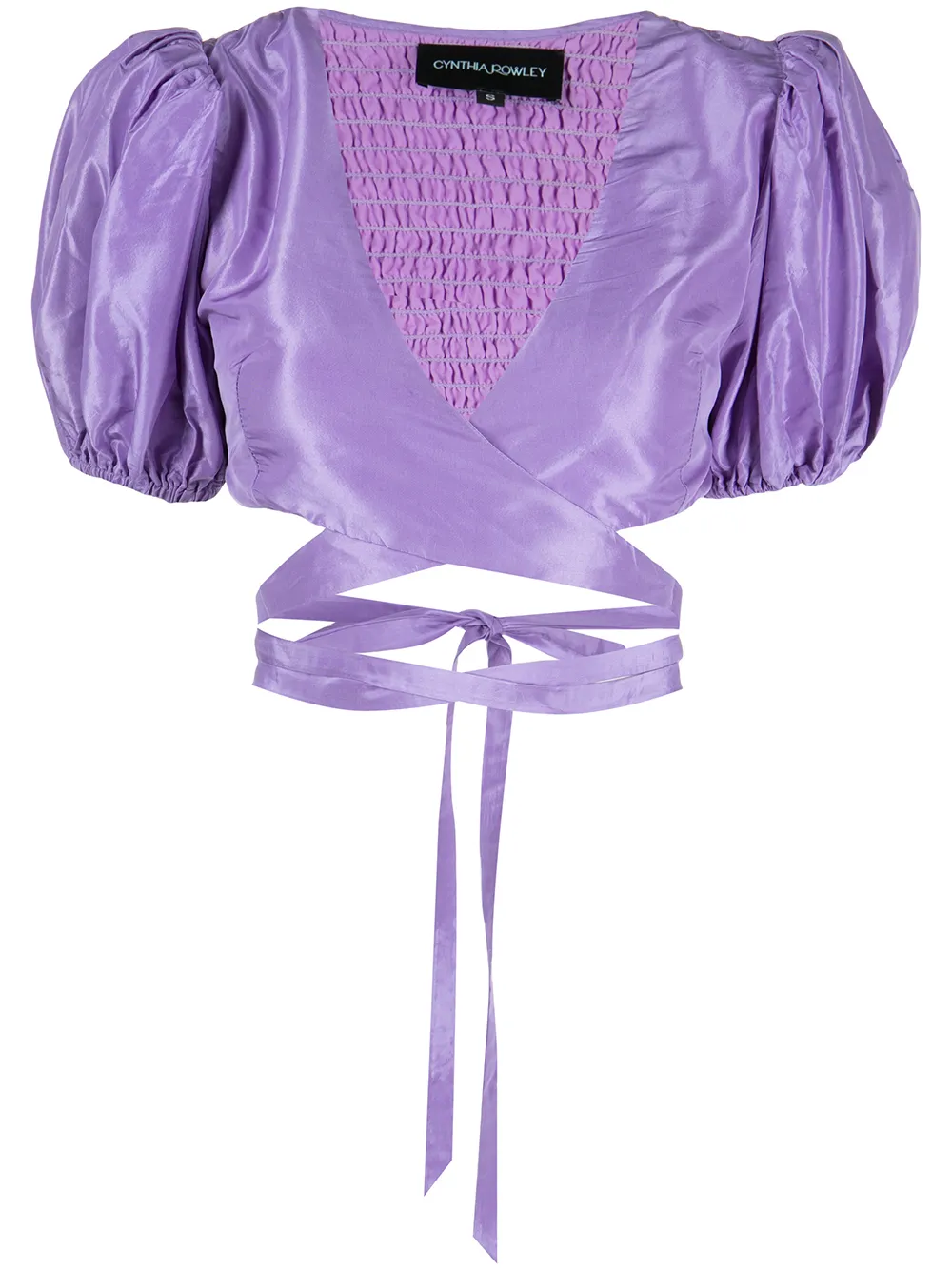 

Cynthia Rowley taffeta smocked tie top - Purple