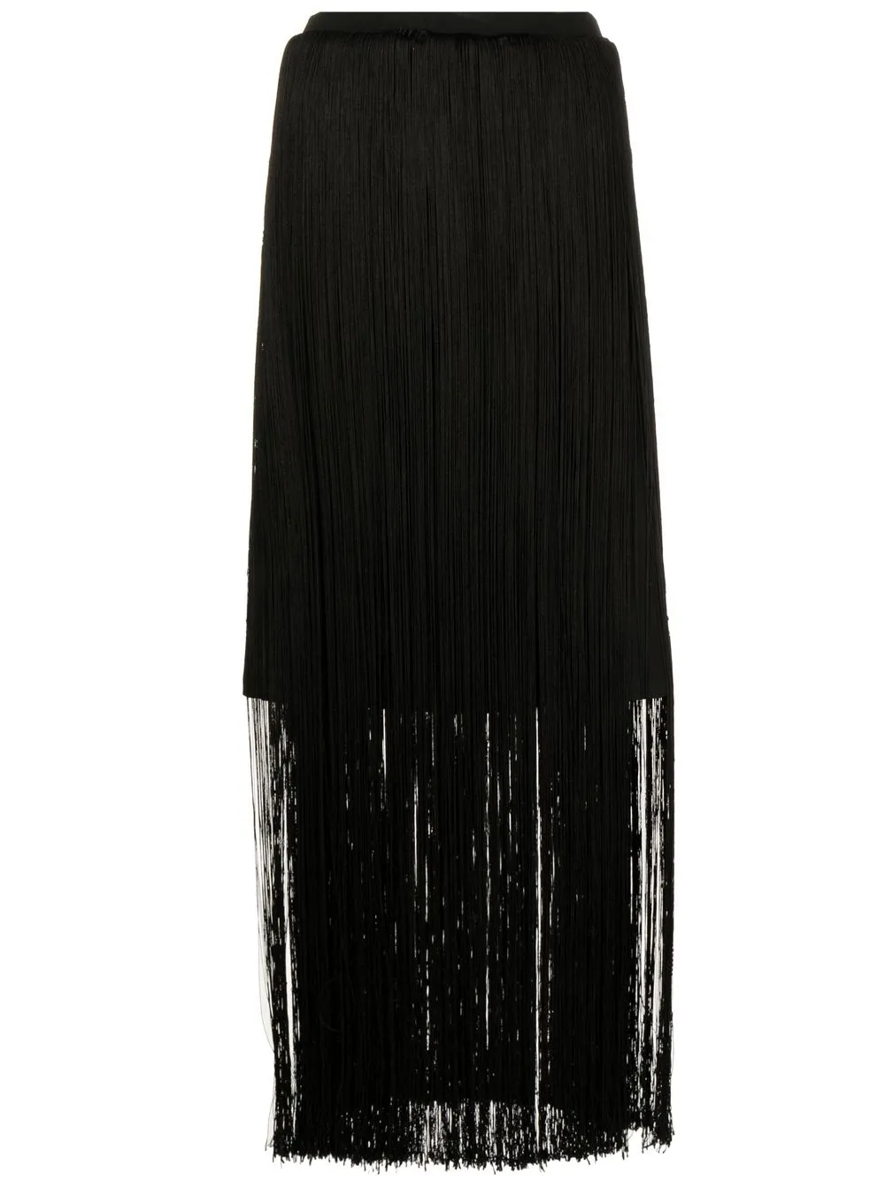 

Cynthia Rowley vestido largo con flecos - Negro