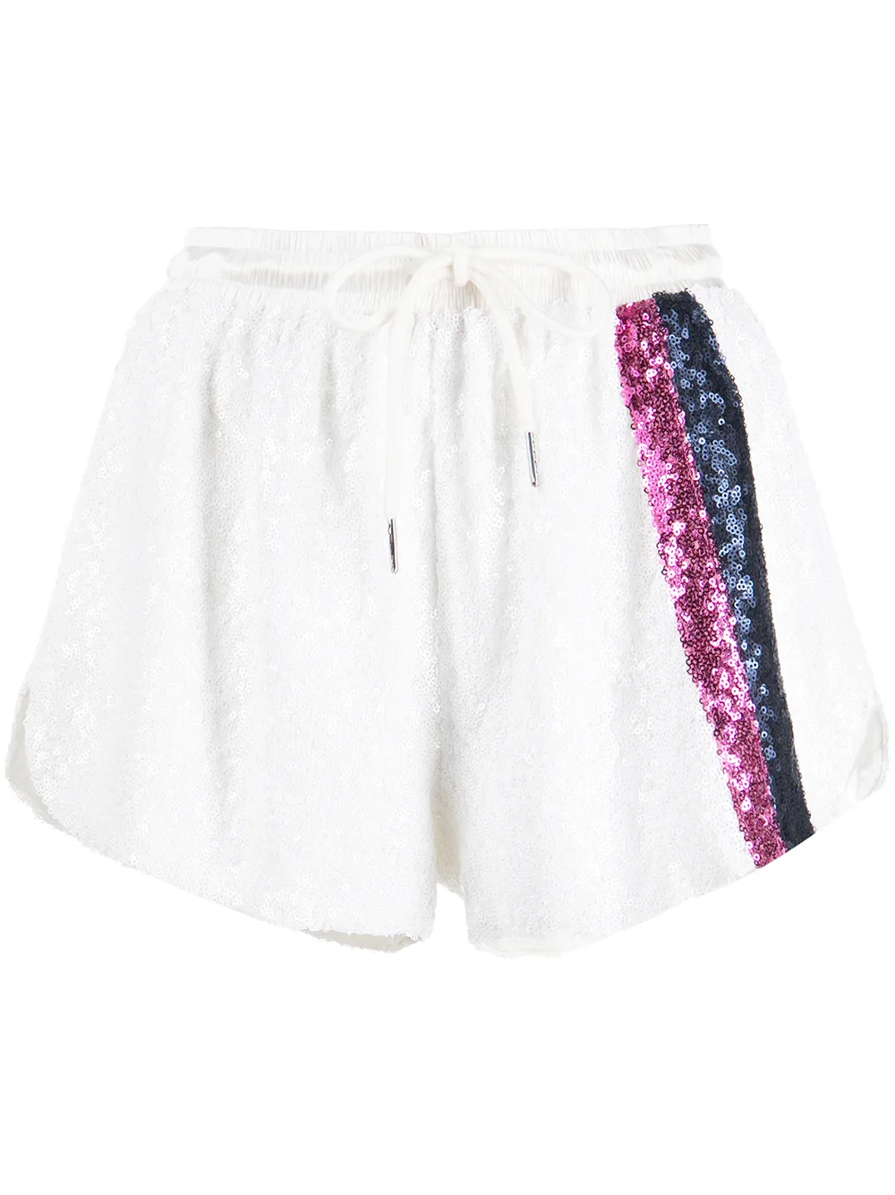 

Cynthia Rowley shorts de correr con lentejuelas - Blanco