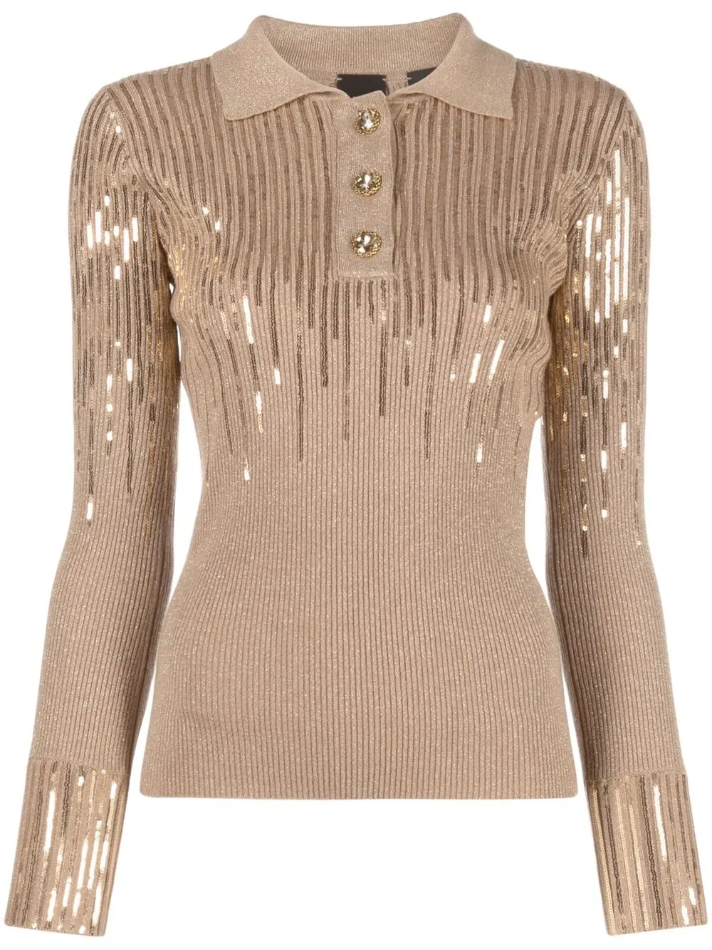 

PINKO sequinned knitted top - Neutrals