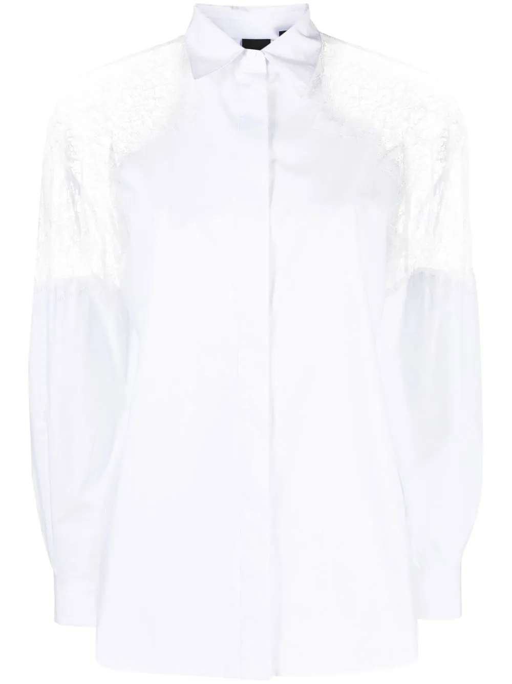 

PINKO blusa con ribete de encaje - Blanco