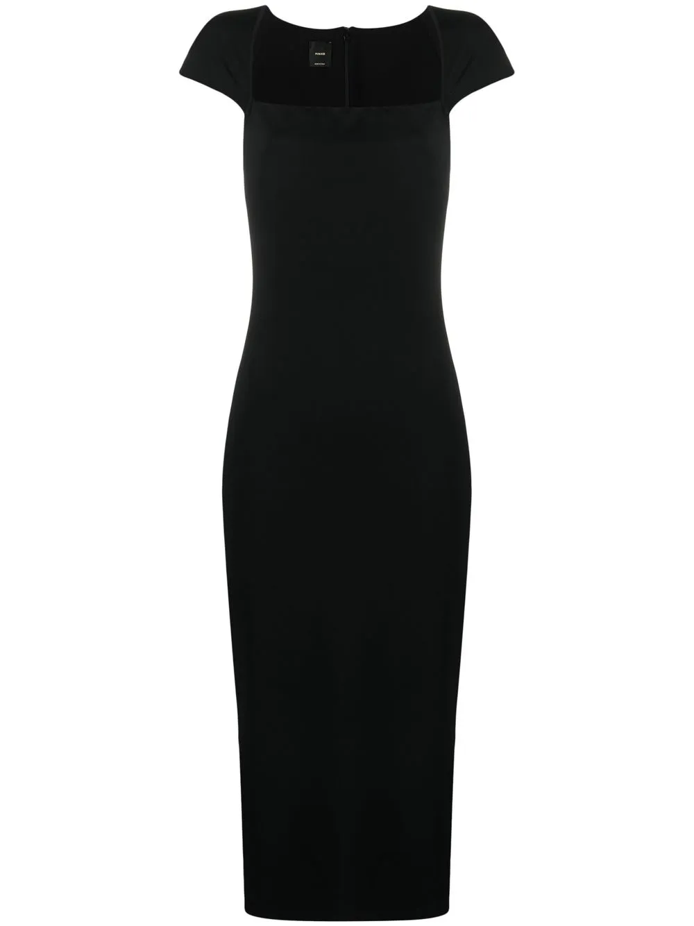 

PINKO vestido midi con cuello cuadrado - Negro