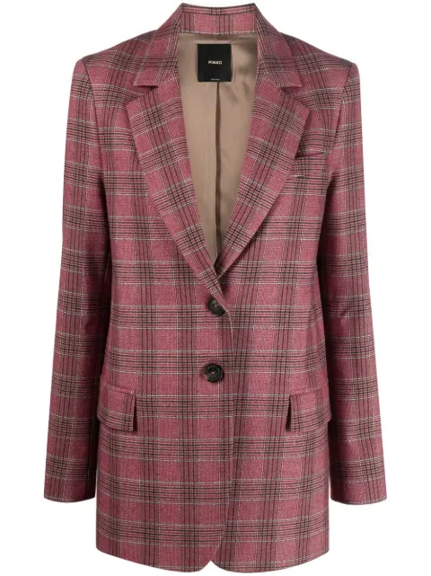 PINKO plaid single-breasted blazer