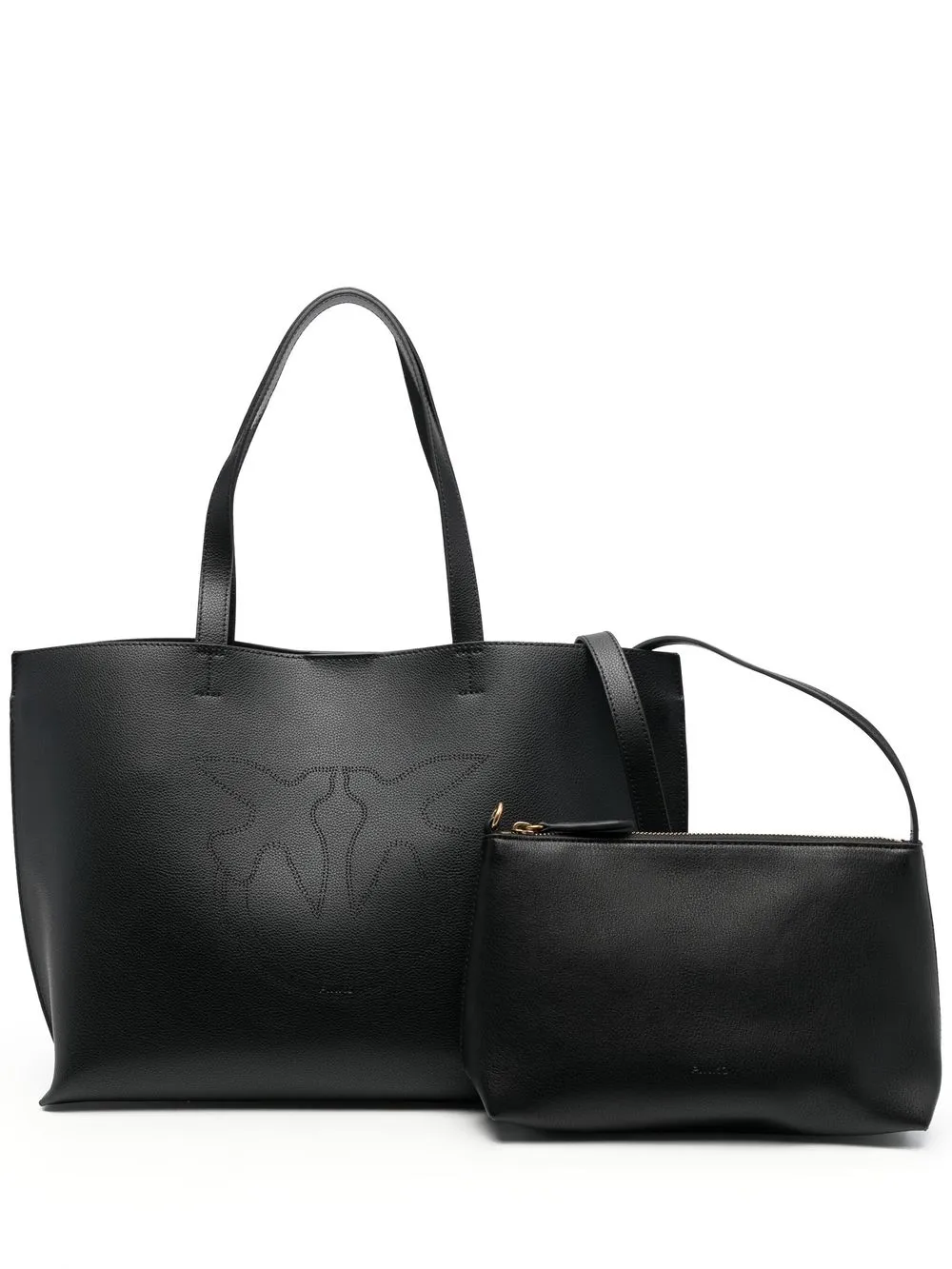 

PINKO tote con aplique del logo - Negro