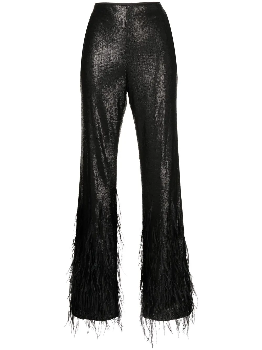 

Semsem feather-detail sequin-embellished trousers - Black