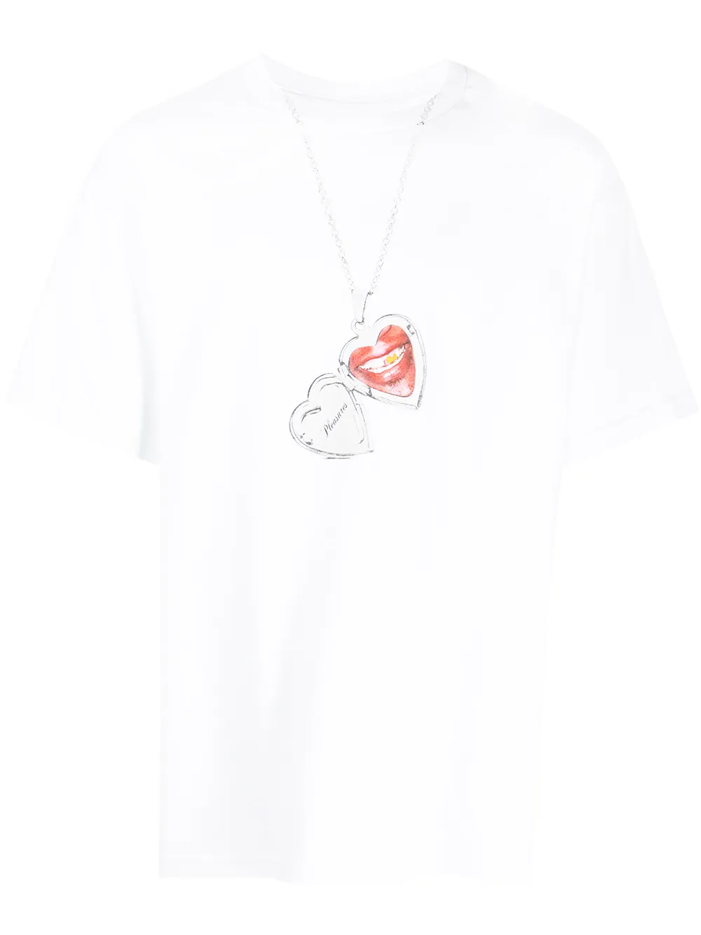 Pleasures Necklace Print T-shirt In White