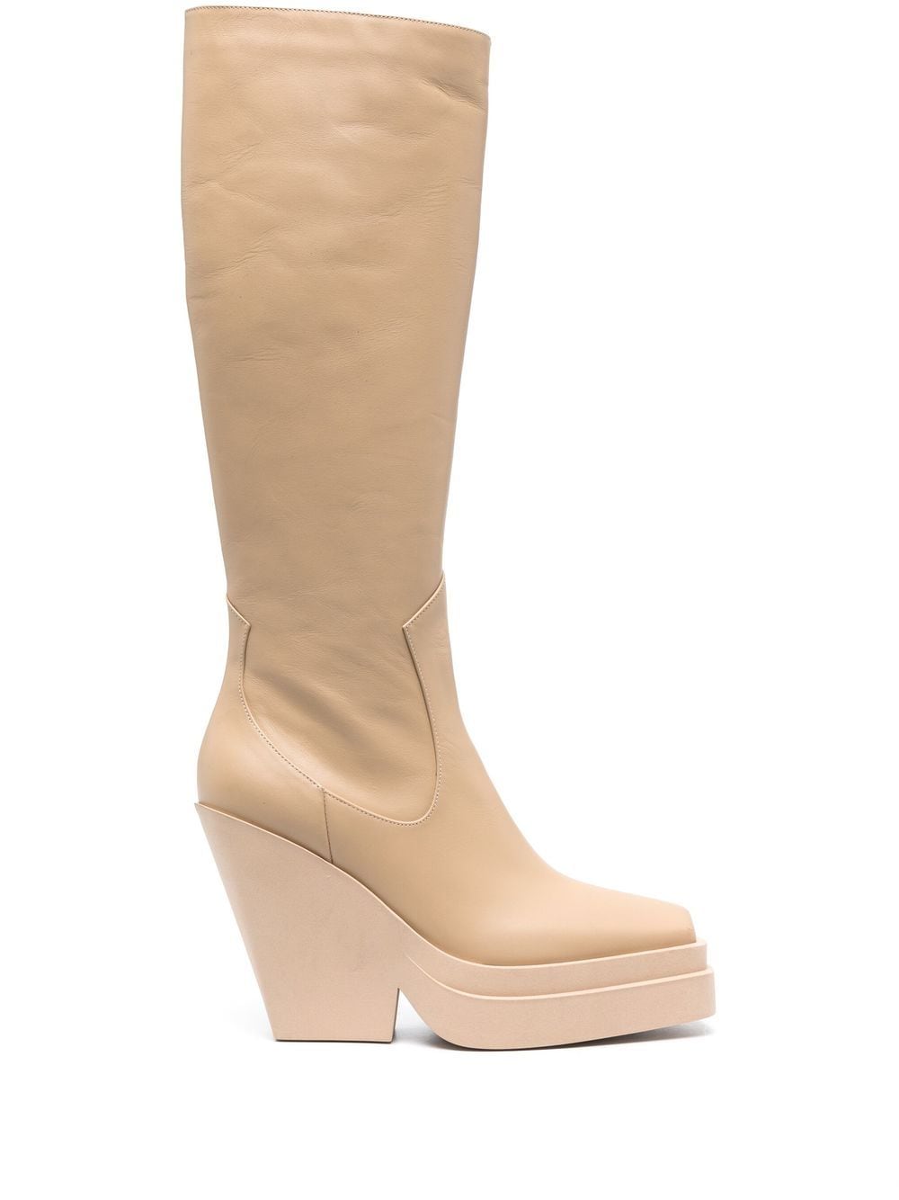 GIA BORGHINI SQUARE-TOE 125MM PLATFORM BOOTS