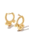 Lauren Rubinski 14kt yellow gold 3-Ball hoop earrings