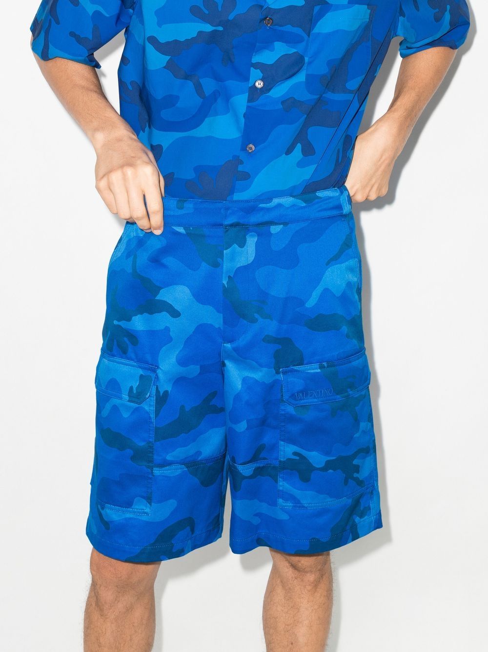 Valentino Garavani Shorts met camouflageprintL - Blauw