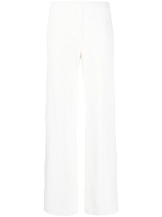 Wideleg ribbed trousers