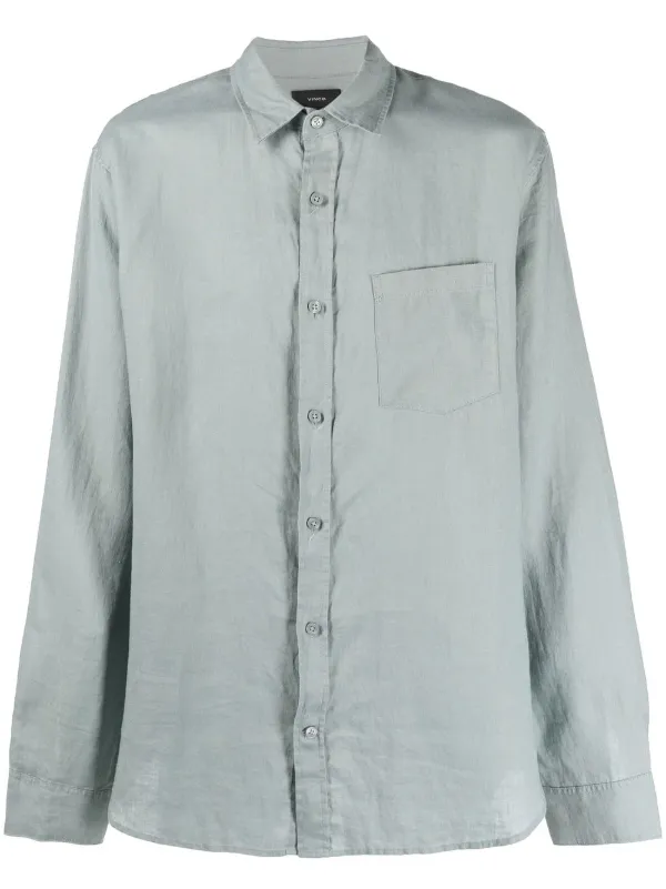 Vince Linen long-sleeve Shirt - Farfetch