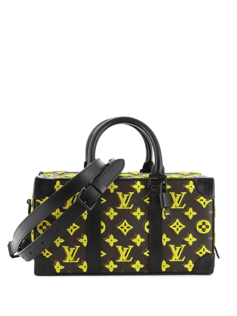 Pre-owned Louis Vuitton  Monogram Tuffetage Speedy Trunk Bag In Brown