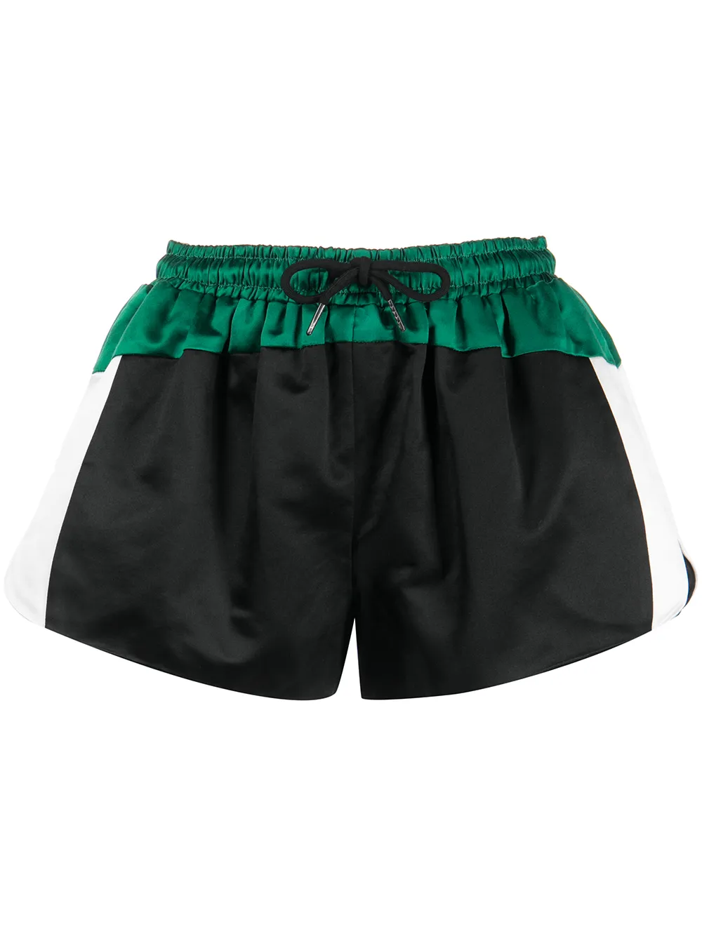 

Cynthia Rowley colour-block satin mini shorts - Black