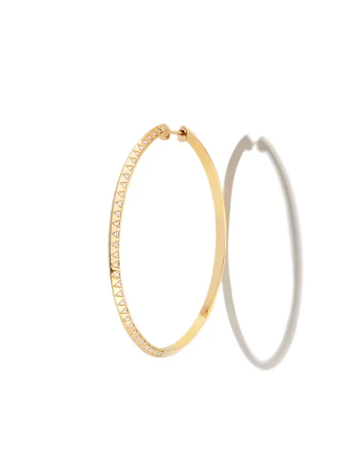 Harwell Godfrey Schmale 18kt Talisman Gelbgoldcreolen mit Diamanten