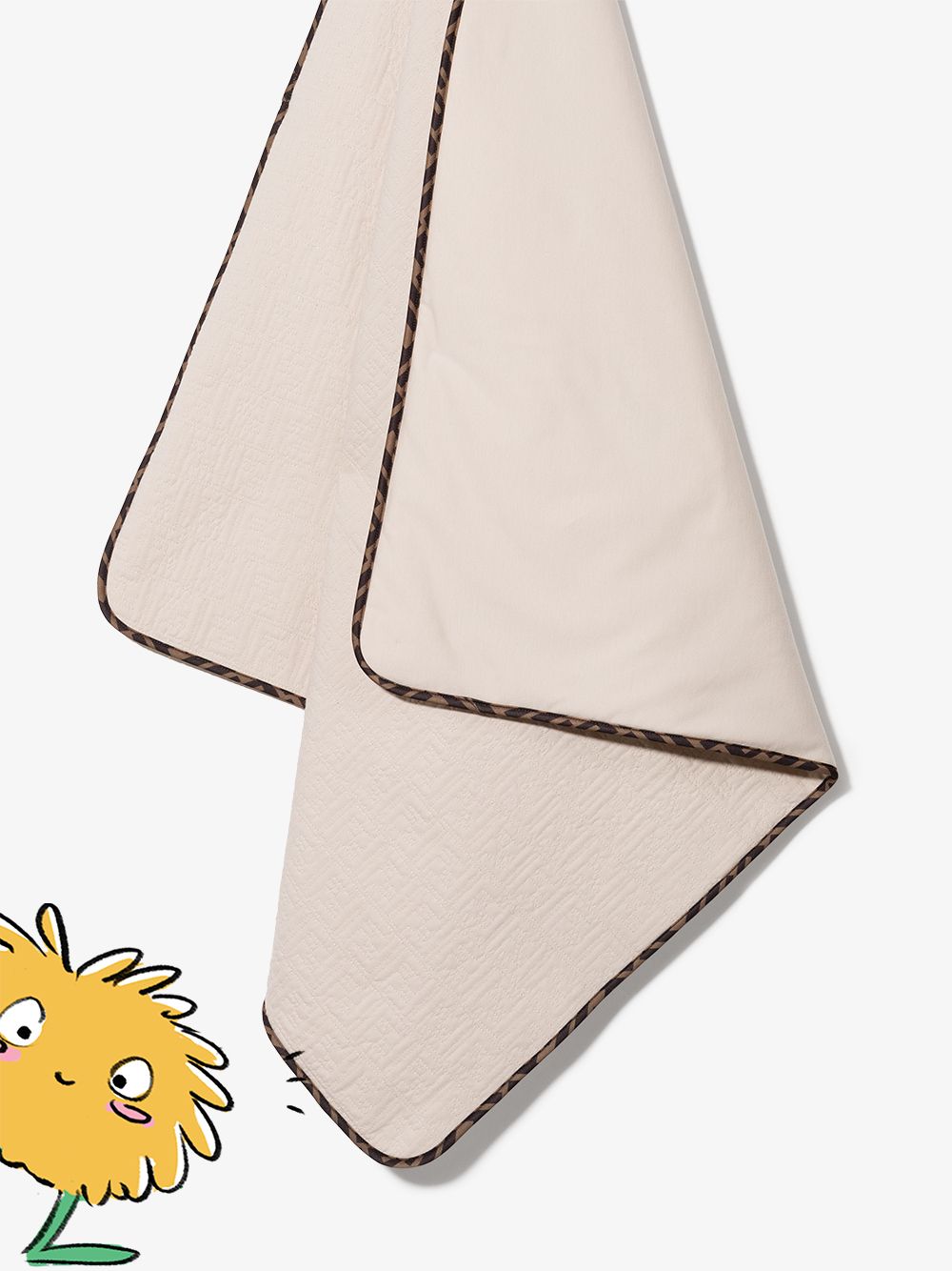 Shop Fendi Piped Trim Baby Blanket In Neutrals