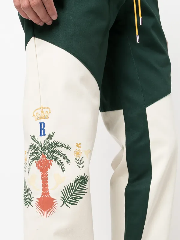 RHUDE Flight Panelled Track Pants | Green | FARFETCH