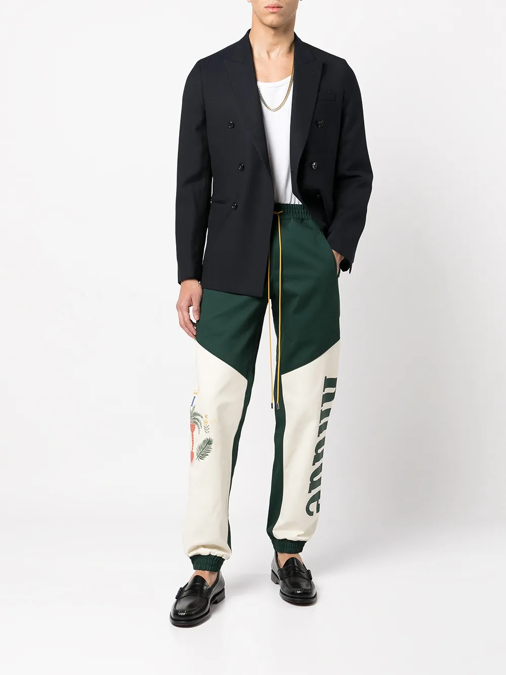 RHUDE Trainingsbroek met vlakken - Groen