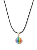 Lauren Rubinski 14kt yellow gold rainbow-charm necklace