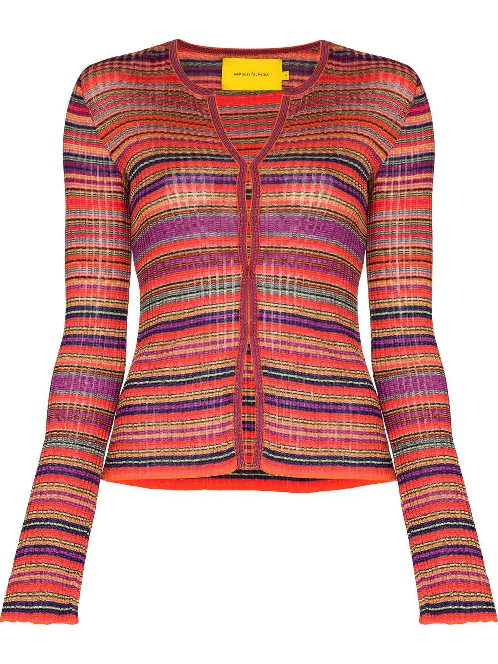 

Marques'Almeida striped ribbed-knit cardigan - Blue