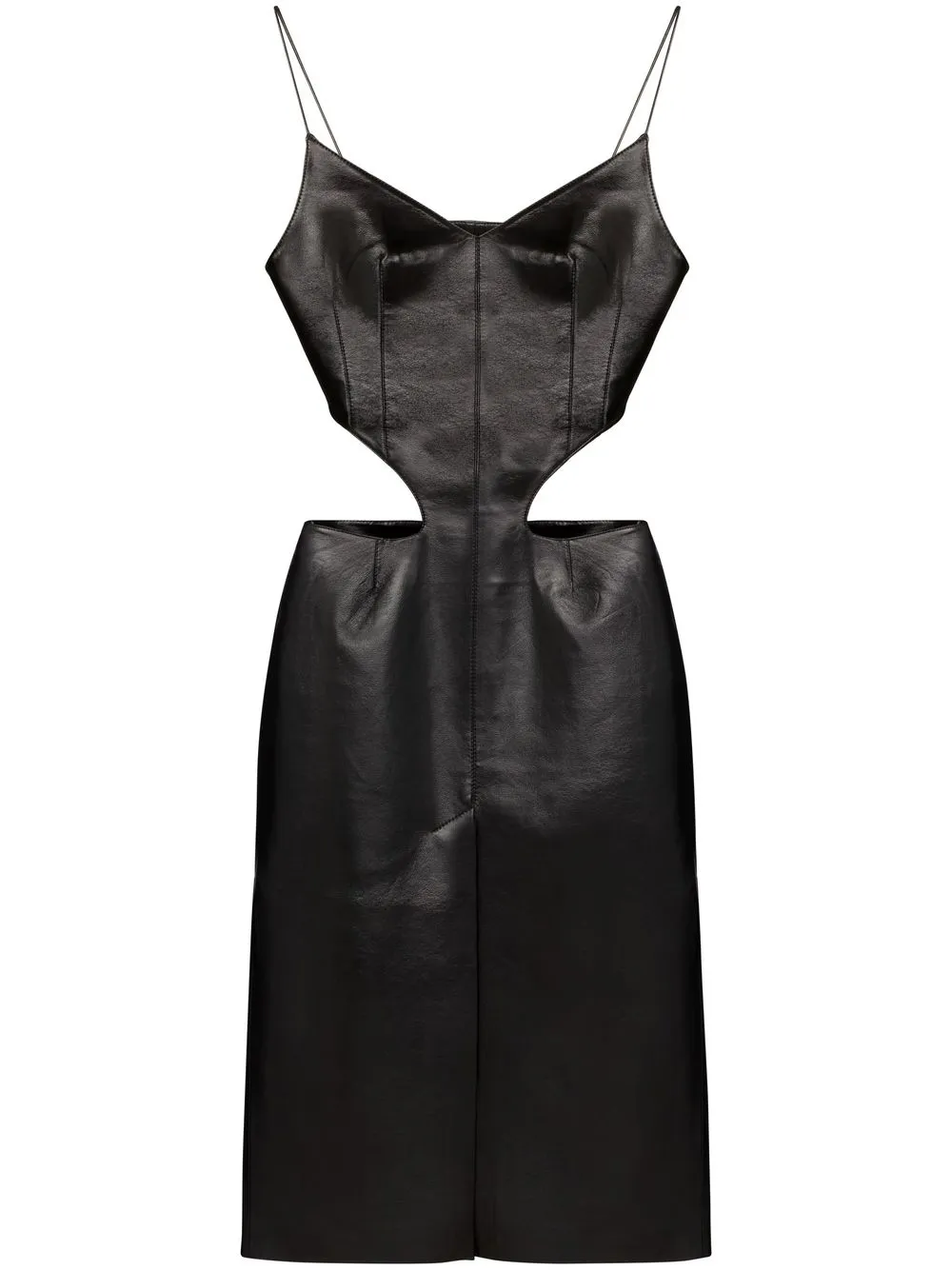 

Materiel vestido midi con aberturas - Negro