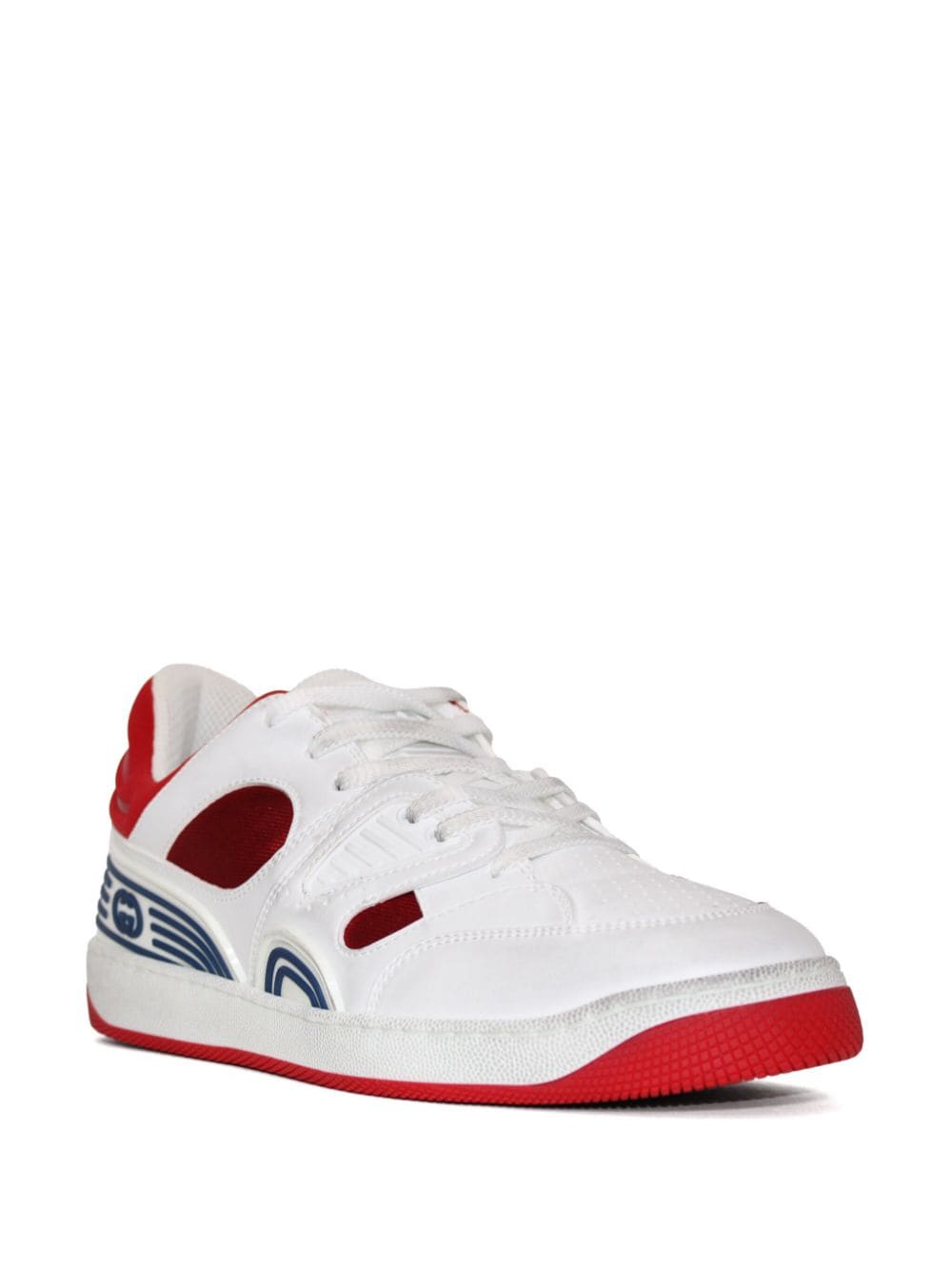 Shop Gucci Basket Sneakers In White