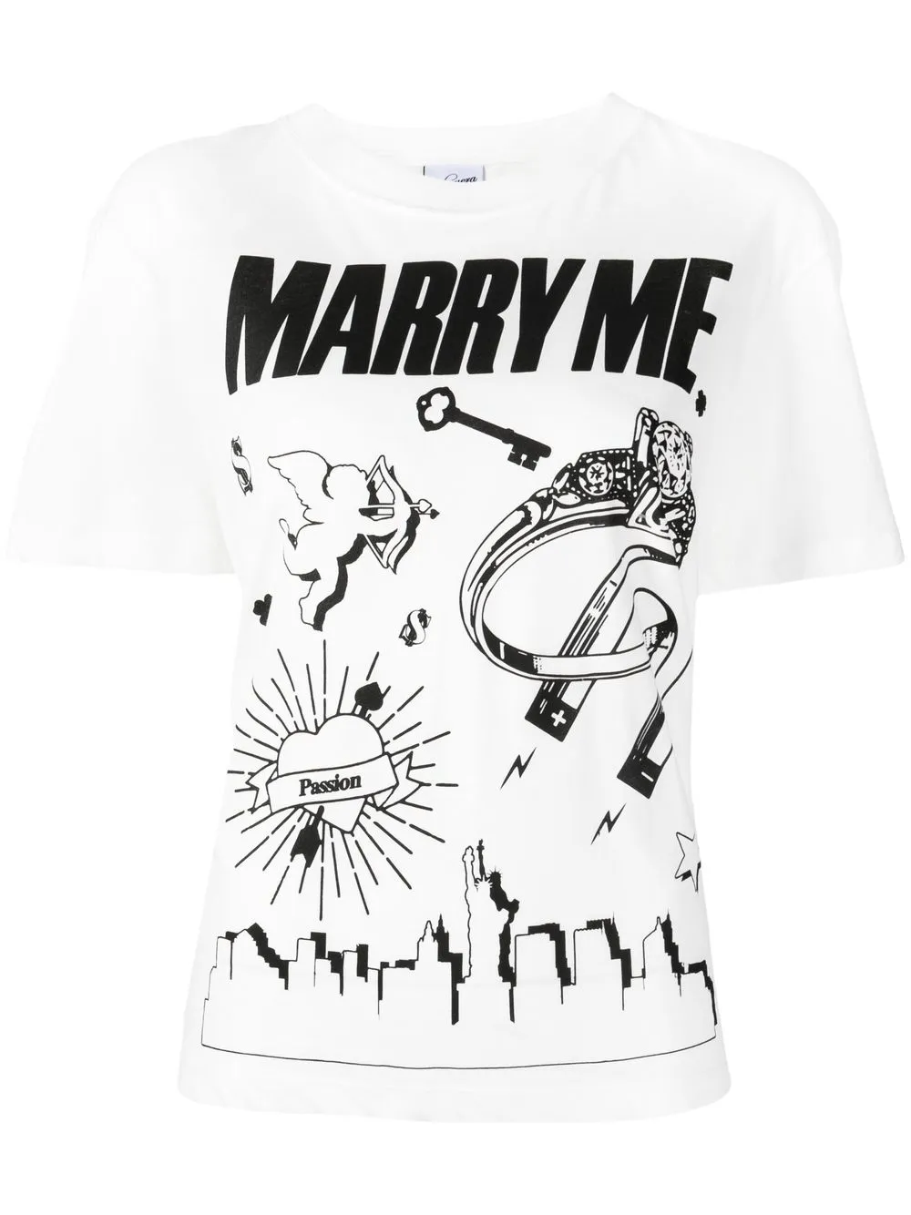 

Vaquera 'Marry Me' graphic-print T-shirt - BLANC DE BLANC