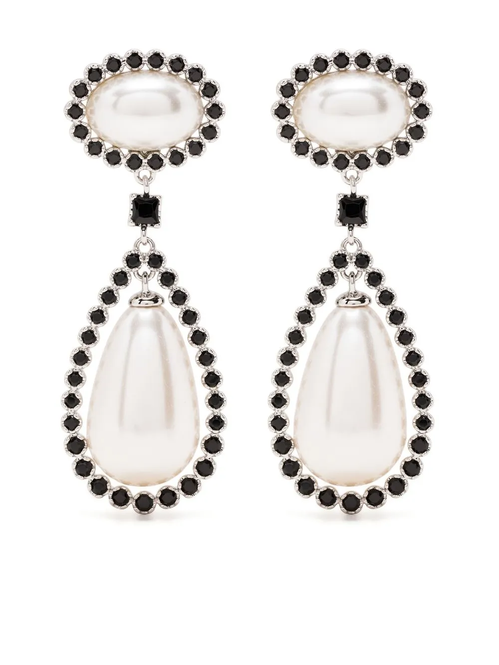 

Shrimps Holly drop-pearl earrings - Black