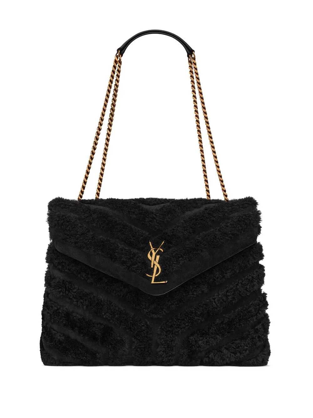 

Saint Laurent bolsa de hombro Loulou mediana - Negro