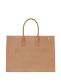 Saint Laurent Rive Gauche embossed leather tote bag - Neutrals