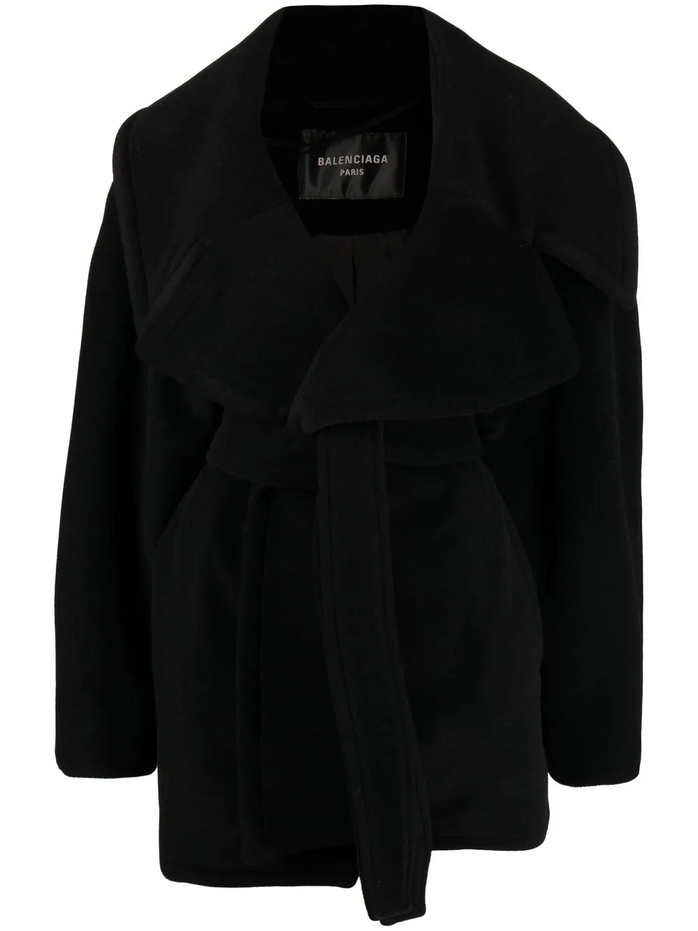 Balenciaga abrigo oversize con cinturón | negro | Image 1